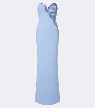 Aylin embellished crêpe bustier gown | Rebecca Vallance