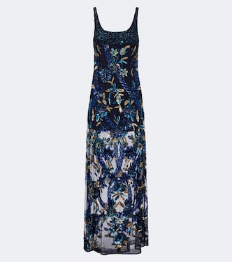 Embellished floral mesh gown | Là Fuori