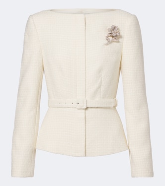Belted embellished bouclé jacket | Roland Mouret