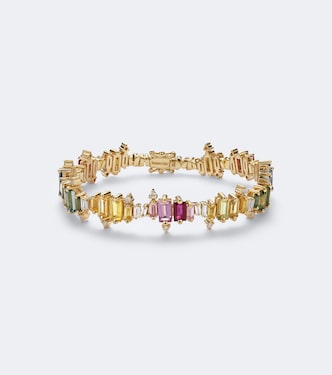 Armband aus 18kt Gelbgold mit Diamanten und Saphiren | Suzanne Kalan
