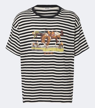 Camiseta Rodeo de jersey de algodón a rayas | Bode