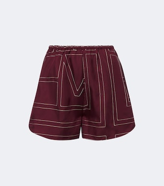 Monogram silk twill shorts | Toteme