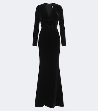 Vestido de fiesta de terciopelo en mezcla de seda | Elie Saab