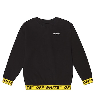 Logo cotton jersey sweatshirt | Off-White Kids