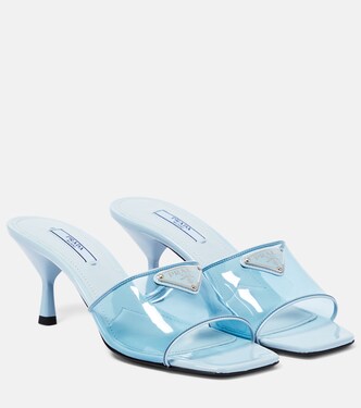 Leather-trimmed PVC mules | Prada