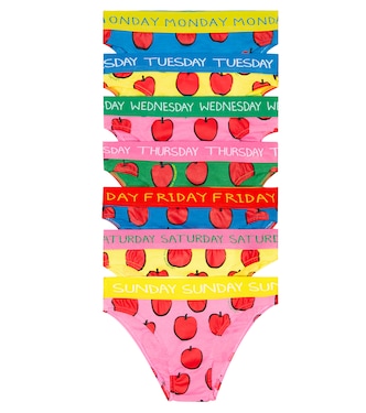 Set of 7 printed cotton briefs | Stella McCartney Kids