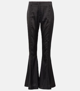 Pantalon évasé Pippen à taille haute en satin | Acne Studios