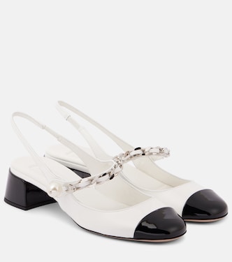 Patent leather slingback pumps | Miu Miu
