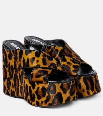 Mara 135 leopard-print platform sandals | Paris Texas