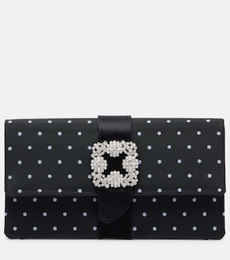 Clutch Capri aus Satin mit Kristallen | Manolo Blahnik