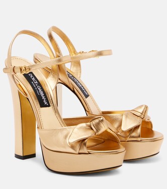 Metallic leather platform sandal | Dolce&Gabbana