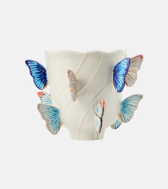 Cloudy Butterflies Small vase by Claudia Schiffer | Bordallo Pinheiro