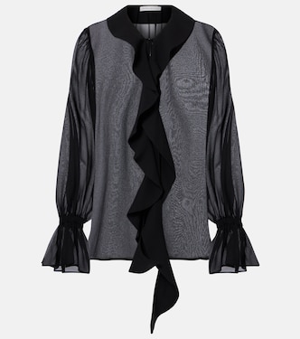 Ruffled sheer silk blouse | Nina Ricci