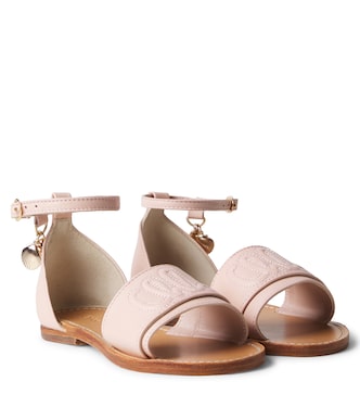Logo leather sandals | Chloé Kids