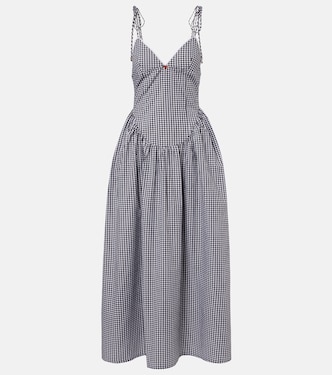Paloma gingham cotton poplin maxi dress | Bananhot