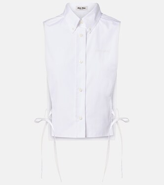 Cutout cotton poplin shirt | Miu Miu