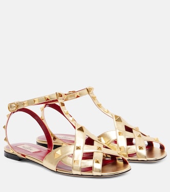 Studdy metallic leather sandals | Valentino Garavani