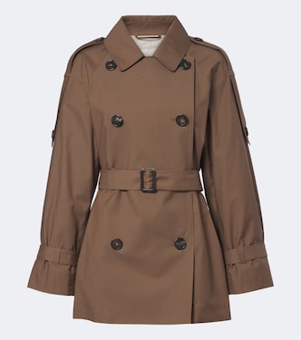 Cropped cotton-blend twill trench coat | Max Mara