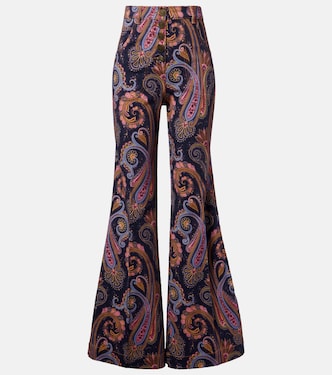 Paisley cotton-blend flared pants | Etro