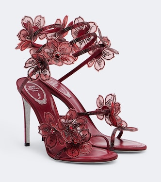 Floriane floral-appliqué embellished sandals | Rene Caovilla