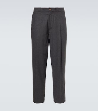Wool, cotton and silk tapered pants | Brunello Cucinelli