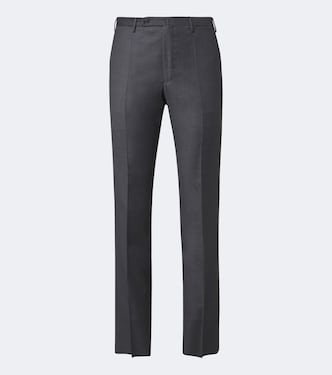 Virgin wool flannel slim pants | Slowear