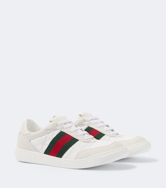 Screener leather-trimmed sneakers | Gucci