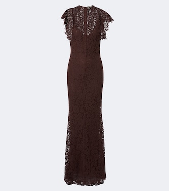 Robe longue Laia en coton mélangé et dentelle | De La Vali