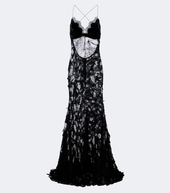 Lace and velvet gown | Roberto Cavalli