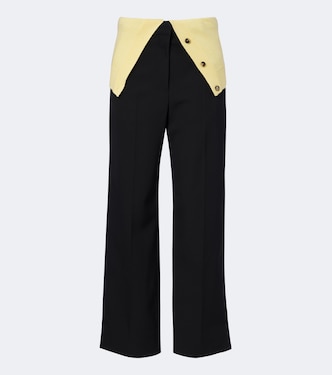 Pantalones anchos de lana con paneles | Loewe