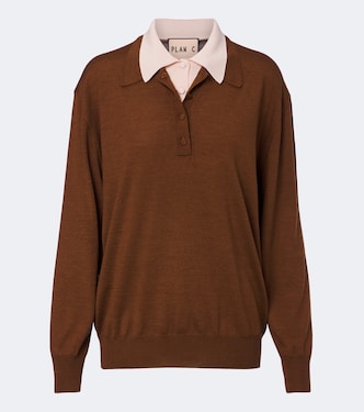 Layered wool and silk polo sweater | Plan C