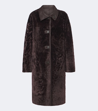 Ari reversible leather and shearling coat | Joseph