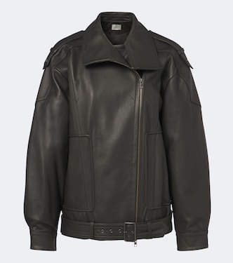 Oversized leather biker jacket | Vince