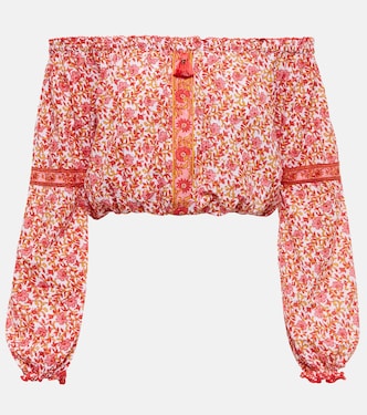 توب مكشوف الأكتاف بطبعات ورود Nana | Poupette St Barth