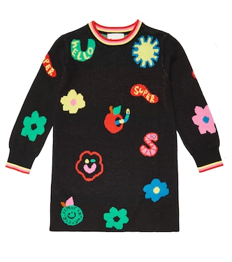 Intarsia cotton and wool dress | Stella McCartney Kids