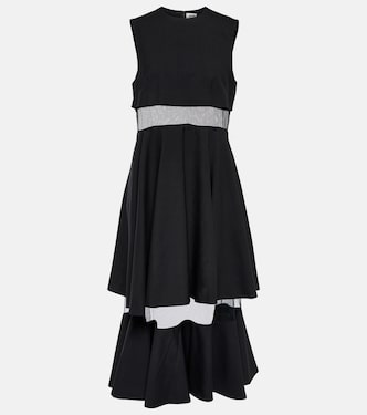 Robe midi en laine | Noir Kei Ninomiya
