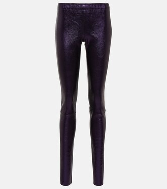 Leggings Carolyn aus Metallic-Leder | Stouls