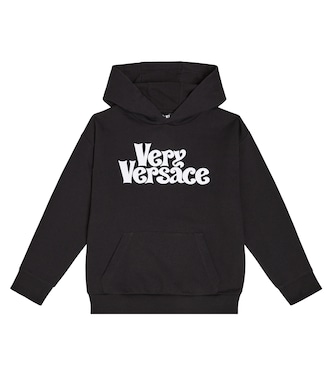Printed cotton jersey hoodie | Versace Kids
