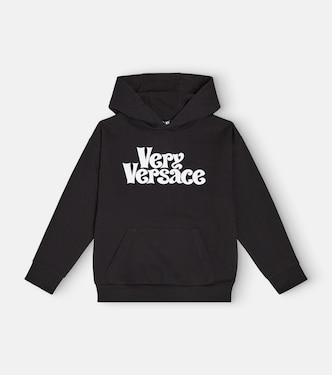 Sweat-shirt à capuche en coton imprimé | Versace Kids