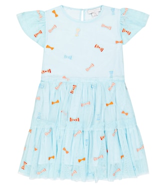 Bow-detail embroidered dress | Stella McCartney Kids