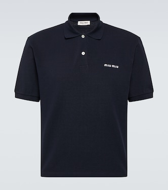 Logo cotton piqué polo shirt | Miu Miu