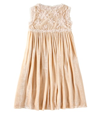 Robe Giulia brodée en velours | Bonpoint