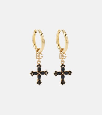 DG cross embellished hoop earrings | Dolce&Gabbana