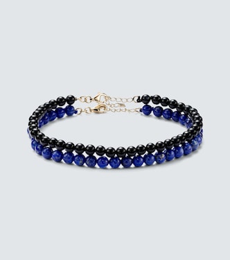 Set de 2 pulseras de oro de 14 ct con lapislázuli y ónice | Mateo