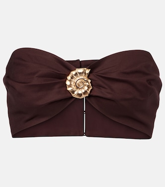 Embellished cotton-blend bandeau top | Adriana Degreas