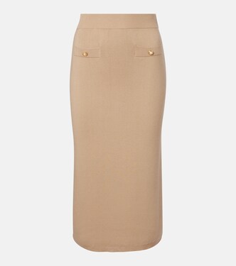 Cotton and cashmere pencil skirt | Alessandra Rich