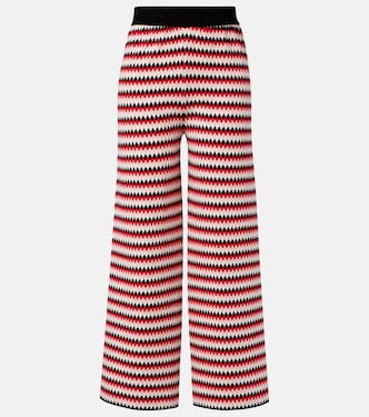 Checkers knitted wide-leg pants | La DoubleJ