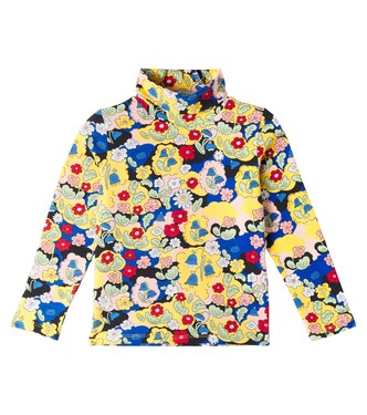 Floral cotton-blend turtleneck top | Mini Rodini