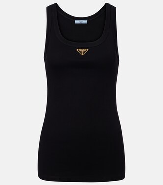 Ribbed-knit cotton jersey tank top | Prada