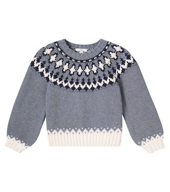 Intarsia cotton and wool sweater | Chloé Kids